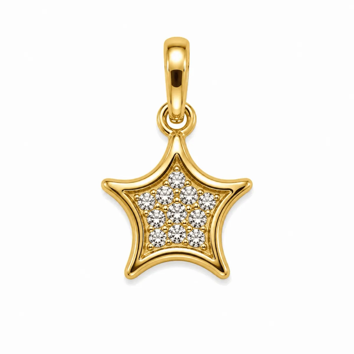 Dije estrella oro 18k con diamantes 