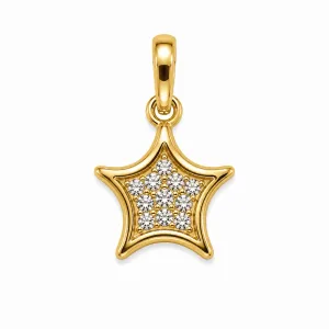 Dije estrella oro 18k con diamantes 