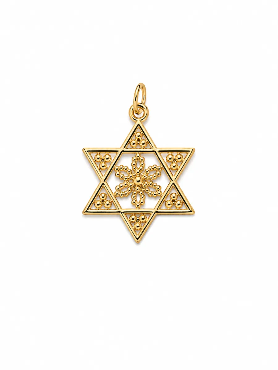 Estrella de David en Oro Amarillo 18k